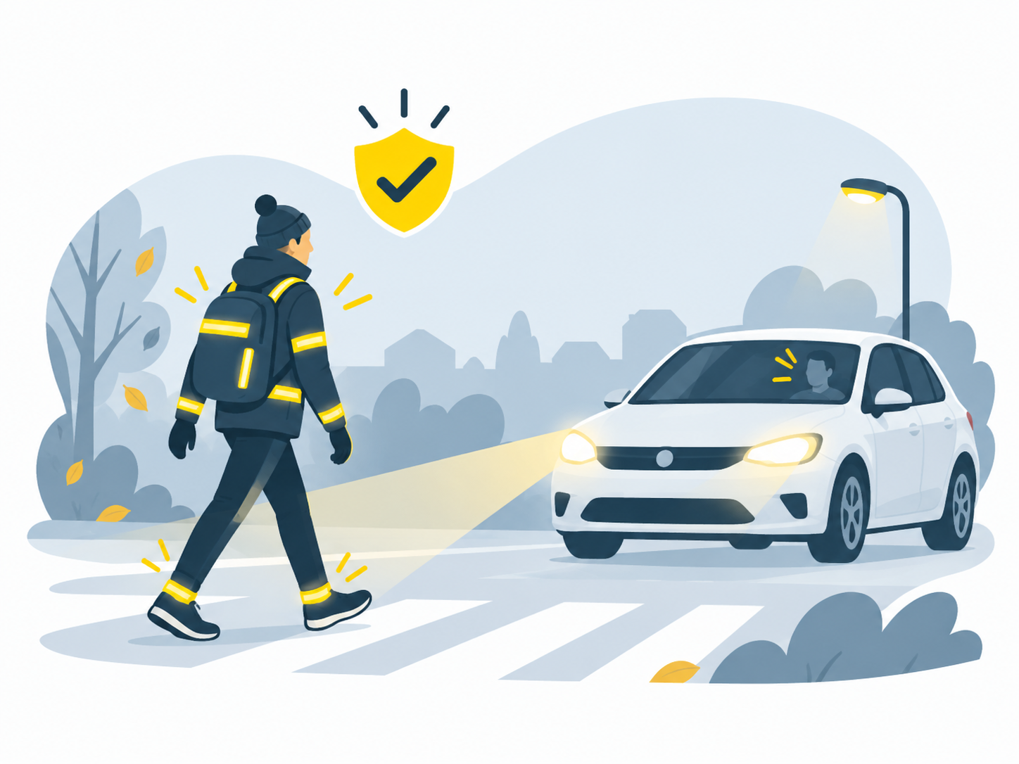 Sichtbarkeit im Herbst im Verkehr